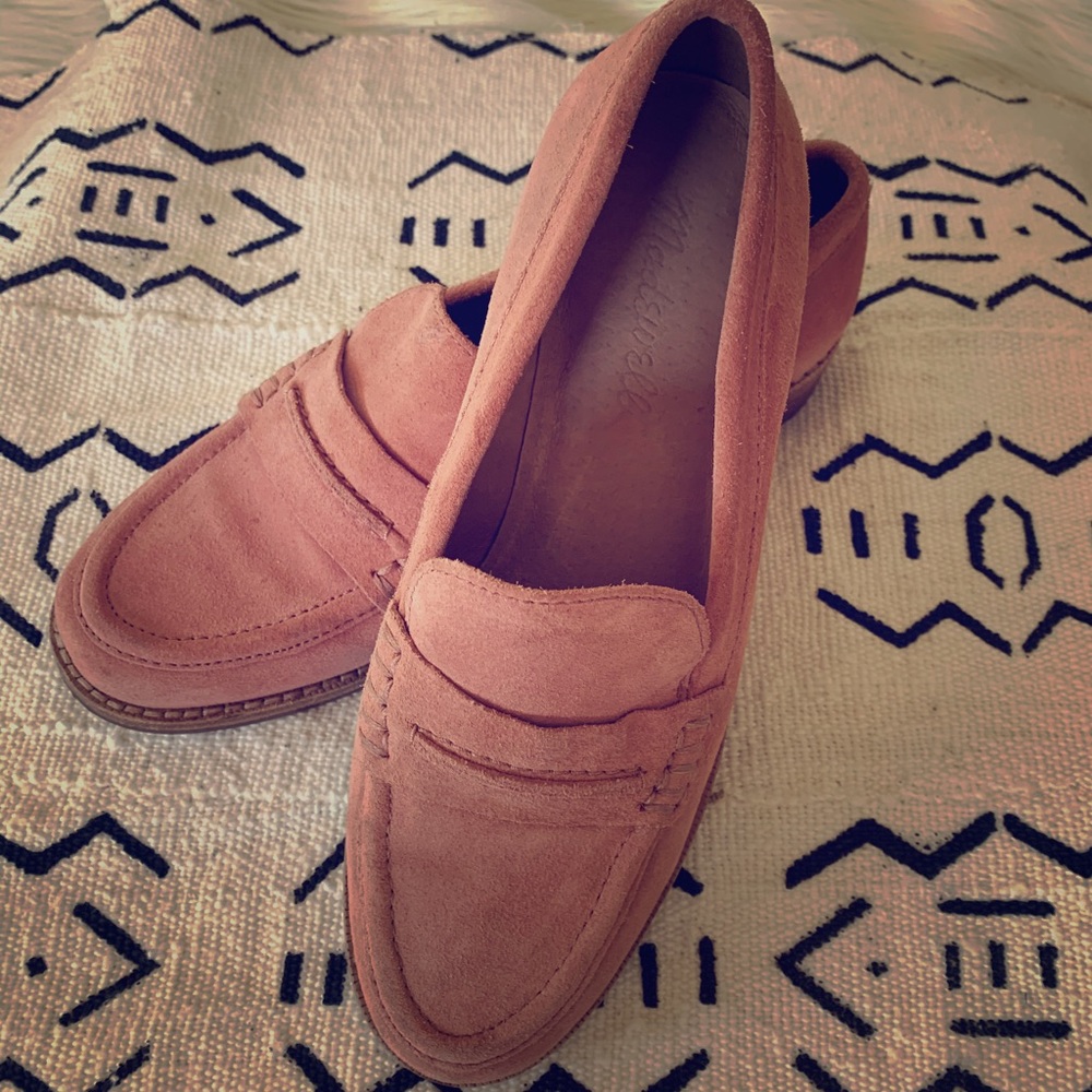 Madewell Elinor loafers in adorable pink suede